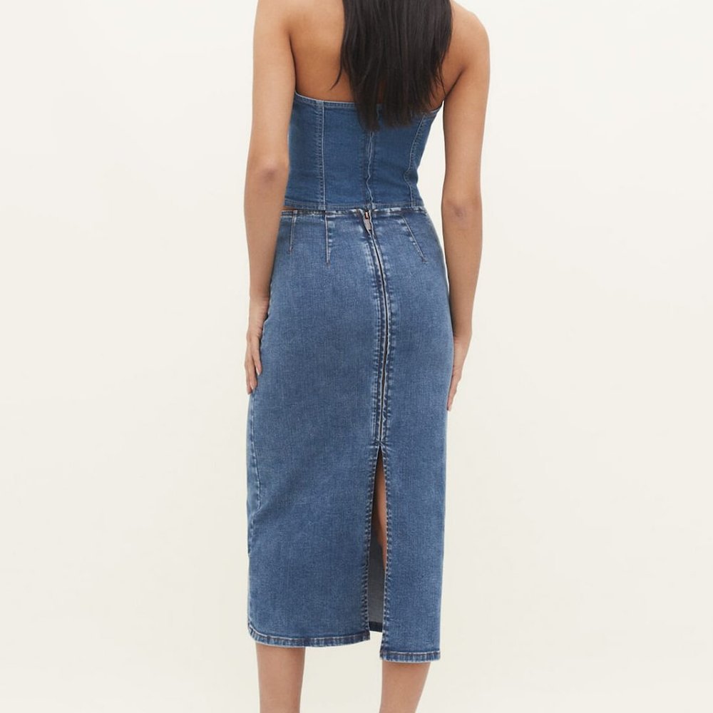 Midi denim skirt